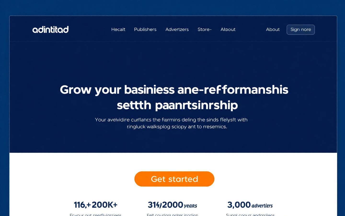admitad.com homepage introducing the performance-marketing network.