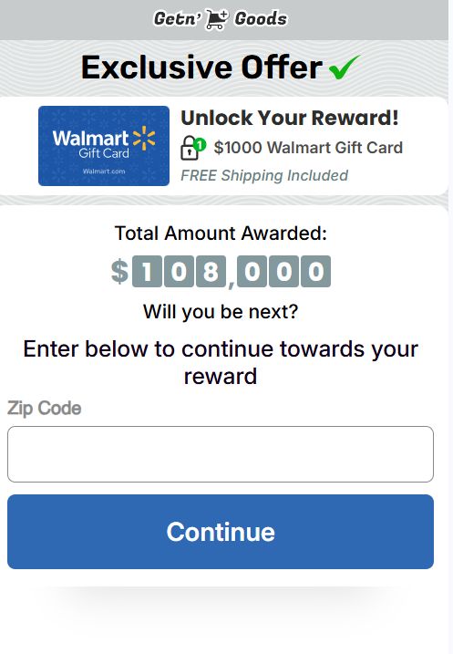 GetnGoods — Walmart Rewards Social: $1,000 Gift Card Giveaway